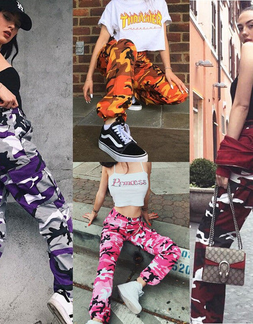 Load image into Gallery viewer, Autumn Winter Casual Camo Cargo Pants Women Joggers Baggy Trousers
