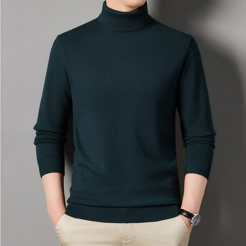 Load image into Gallery viewer, Autumn and Winter Men&#39;s Flat High Neck Solid Color Sweater Business
