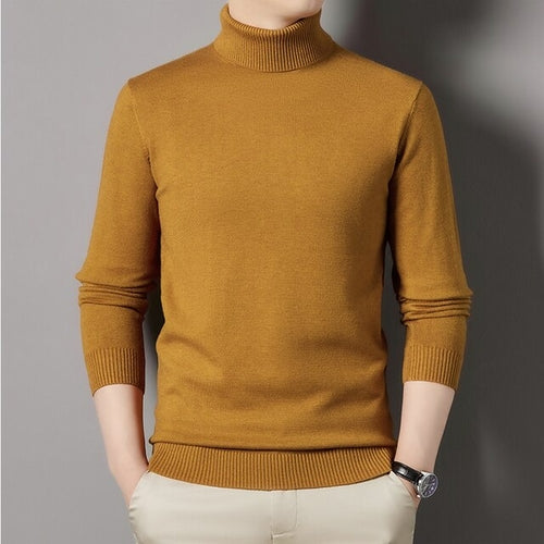 Load image into Gallery viewer, Autumn and Winter Men&#39;s Flat High Neck Solid Color Sweater Business
