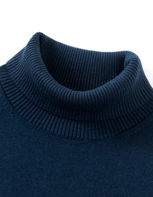 Load image into Gallery viewer, Autumn and Winter Men&#39;s Flat High Neck Solid Color Sweater Business
