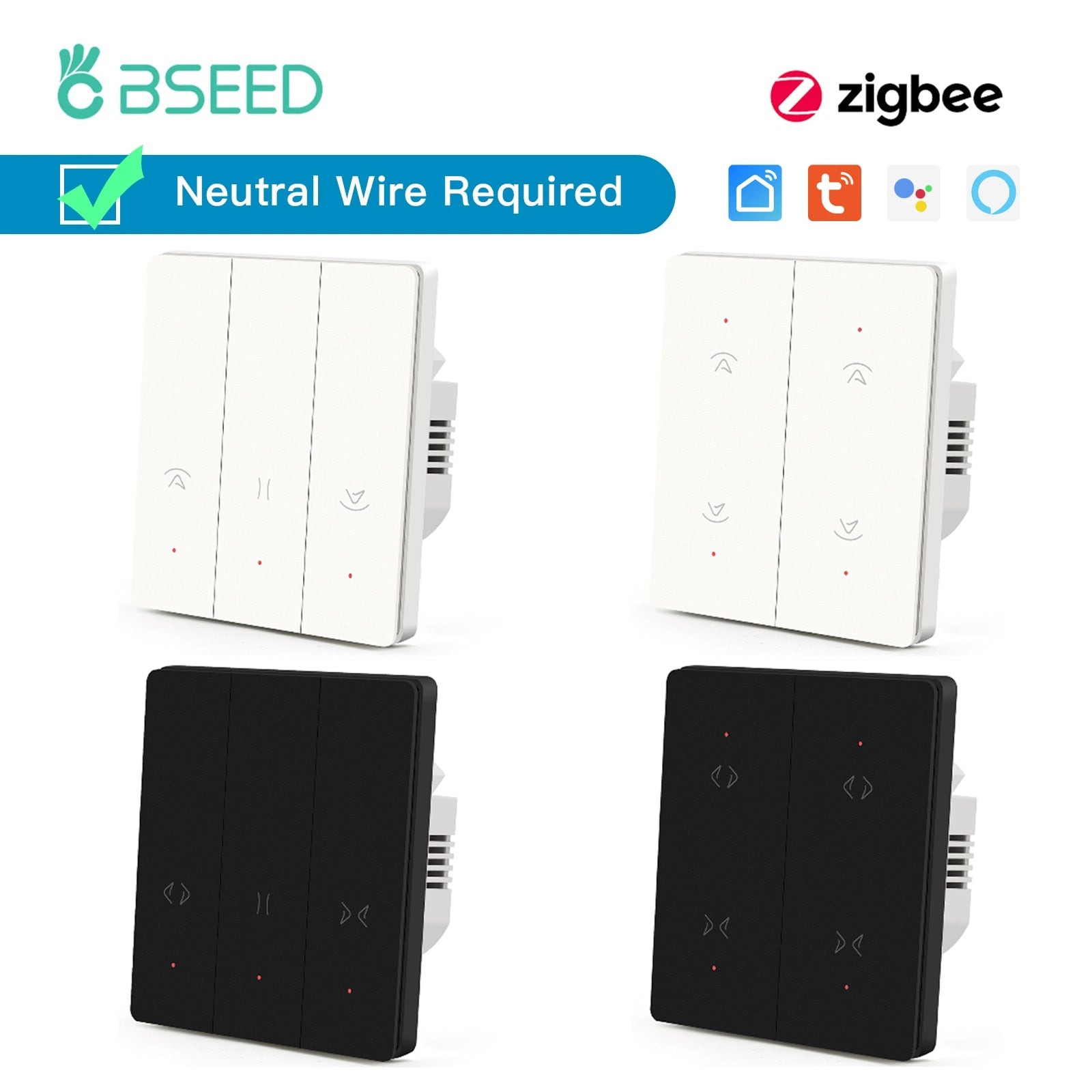 BSEED Mechanical Zigbee Shutter Switches Smart Curtain Switches Smart