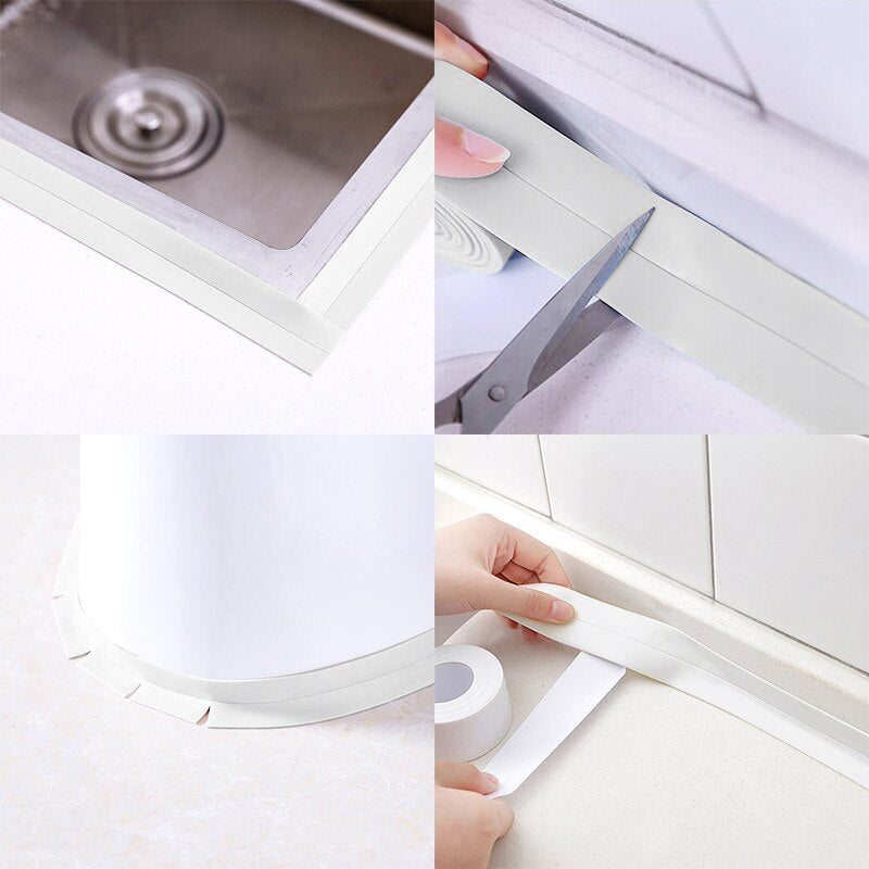 Bathroom Shower Sink Bath Sealing Tapes PVC Self Adhesive Sealing