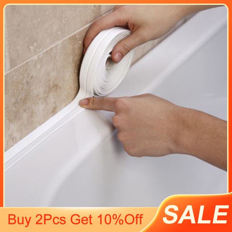 Bathroom Shower Sink Bath Sealing Tapes PVC Self Adhesive Sealing