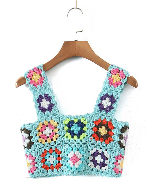 Load image into Gallery viewer, Boho Inspired Square Crochet Knit Dress square neck mini bohemian
