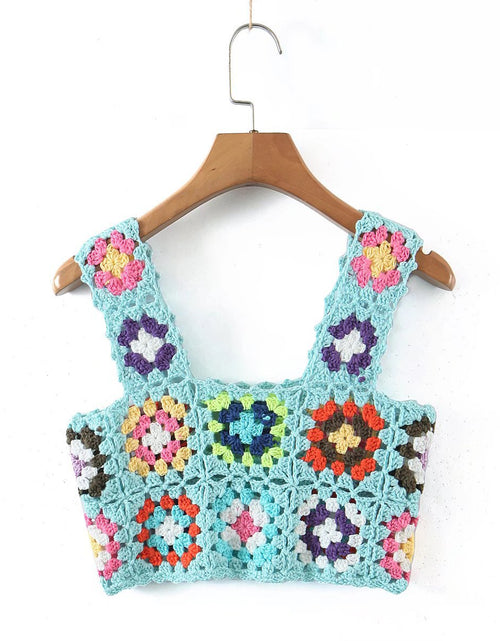 Load image into Gallery viewer, Boho Inspired Square Crochet Knit Dress square neck mini bohemian
