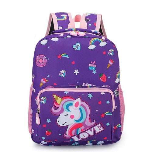 Load image into Gallery viewer, Boy Girl Cartoon Unicorn Schoolbags Large Capacity School Backpack
