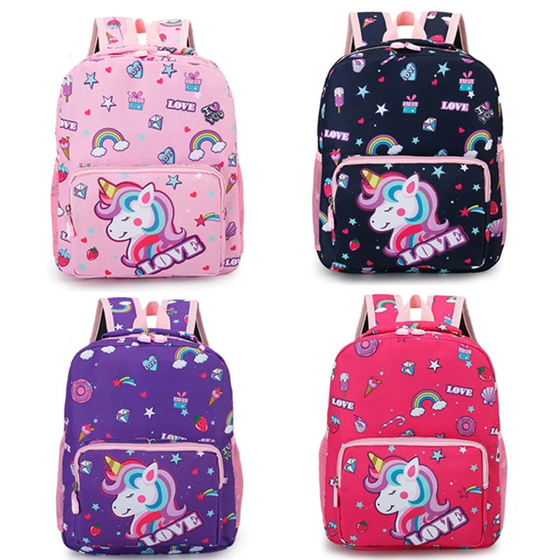 Boy Girl Cartoon Unicorn Schoolbags Large Capacity School Backpack