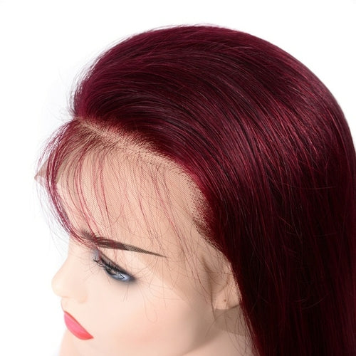 Load image into Gallery viewer, Brazilian Wig13x4 Straight Burgundy Lace Front Wig 99J Lace Front
