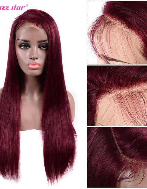 Load image into Gallery viewer, Brazilian Wig13x4 Straight Burgundy Lace Front Wig 99J Lace Front
