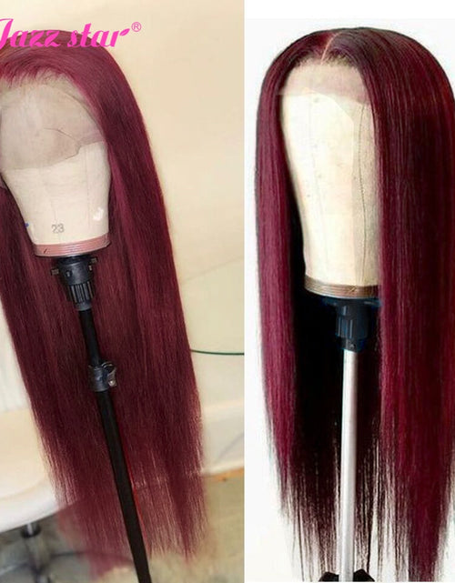 Load image into Gallery viewer, Brazilian Wig13x4 Straight Burgundy Lace Front Wig 99J Lace Front
