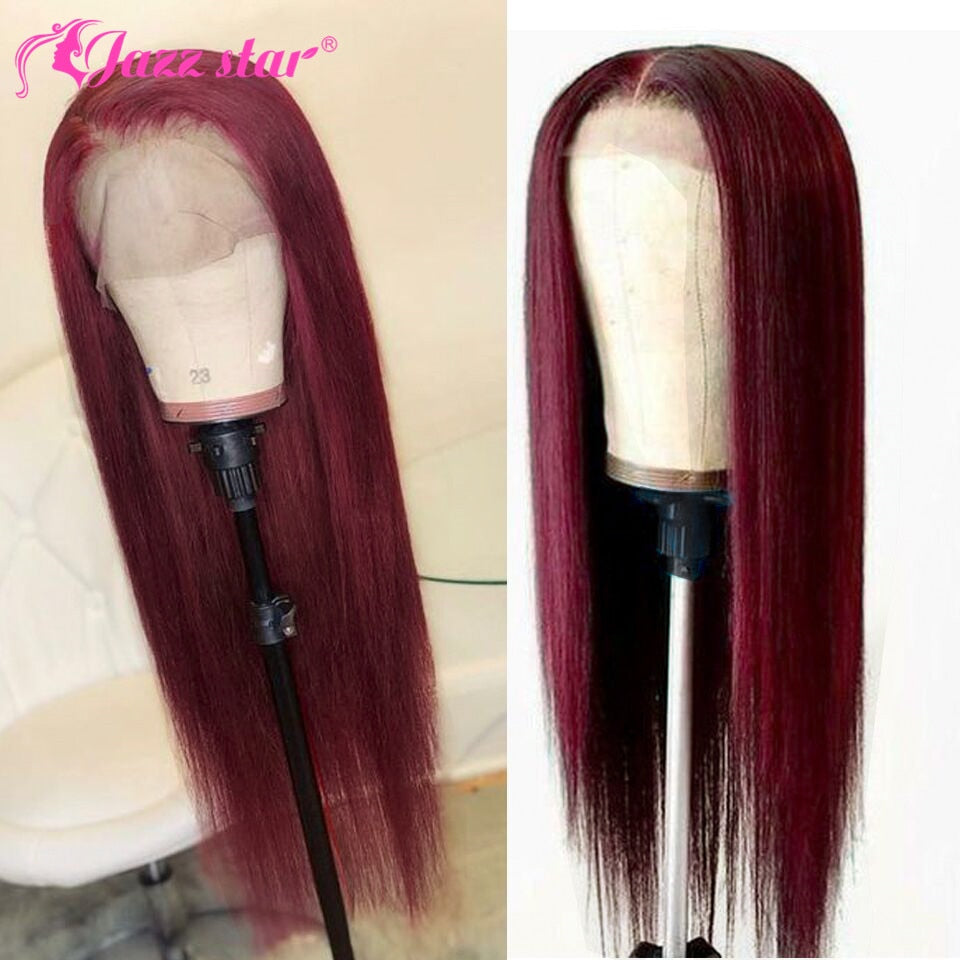 Brazilian Wig13x4 Straight Burgundy Lace Front Wig 99J Lace Front