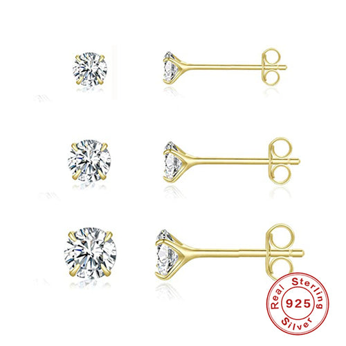 Load image into Gallery viewer, CANNER Aros 18K Gold Plated Earring Set 925 Sterling Silver Small Ear
