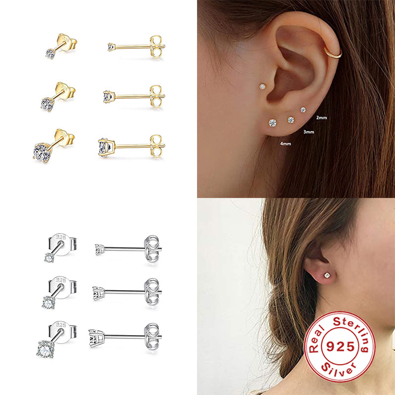 CANNER Aros 18K Gold Plated Earring Set 925 Sterling Silver Small Ear