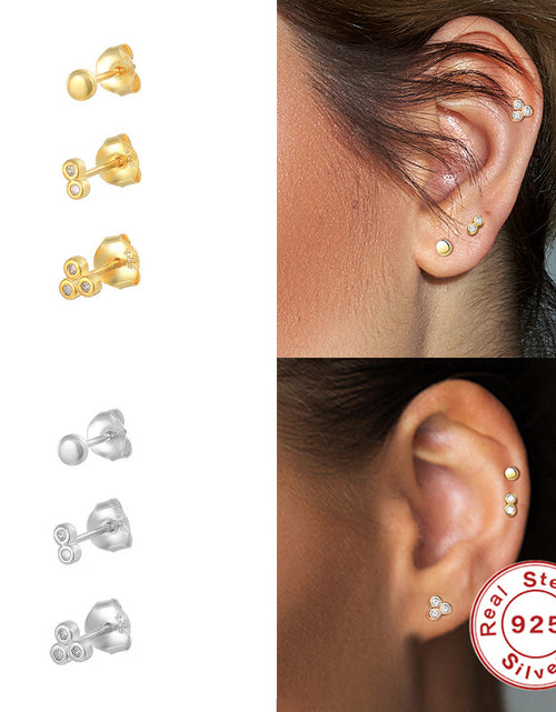 Load image into Gallery viewer, CANNER Aros 18K Gold Plated Earring Set 925 Sterling Silver Small Ear
