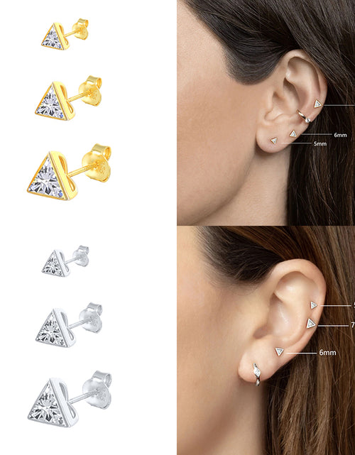 Load image into Gallery viewer, CANNER Aros 18K Gold Plated Earring Set 925 Sterling Silver Small Ear
