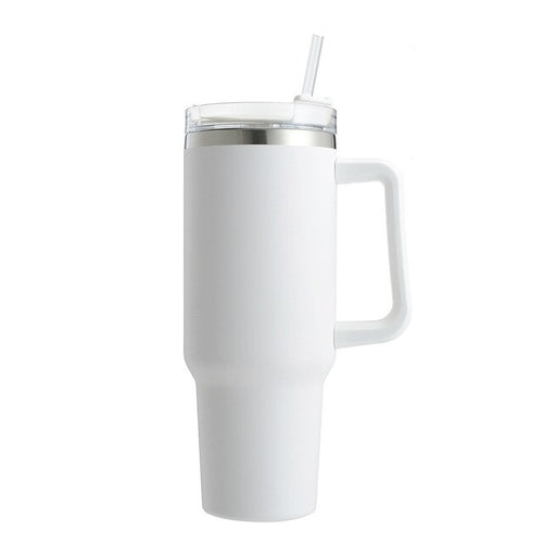 Load image into Gallery viewer, Cafe Insulated Tumbler Straw Stainless Steel Coffee Termos Cup In-car
