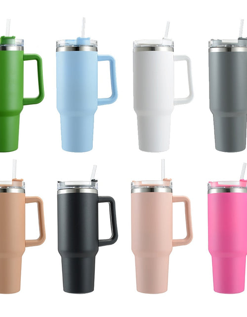 Load image into Gallery viewer, Cafe Insulated Tumbler Straw Stainless Steel Coffee Termos Cup In-car
