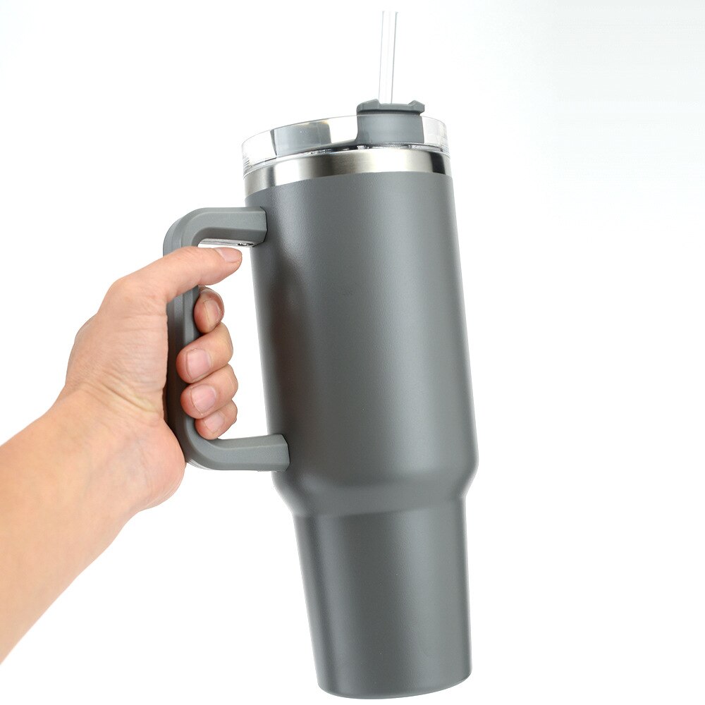 Cafe Insulated Tumbler Straw Stainless Steel Coffee Termos Cup In-car