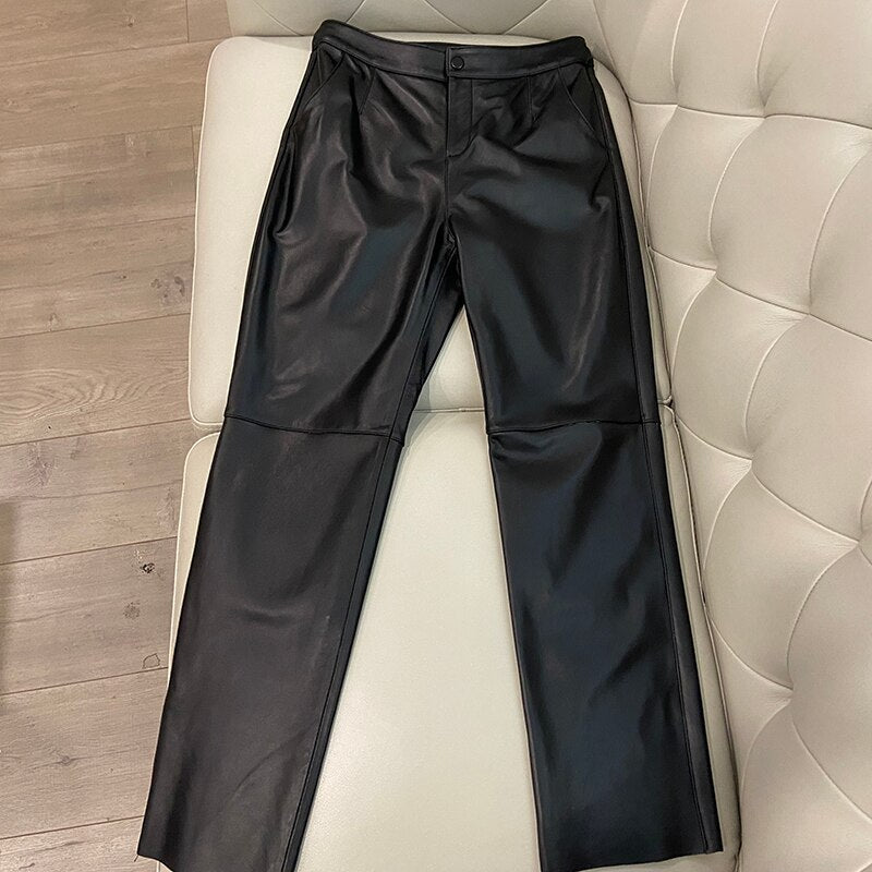 Wear Leather Pants 2021 | Women Leather Trousers Sheepskin - Pants