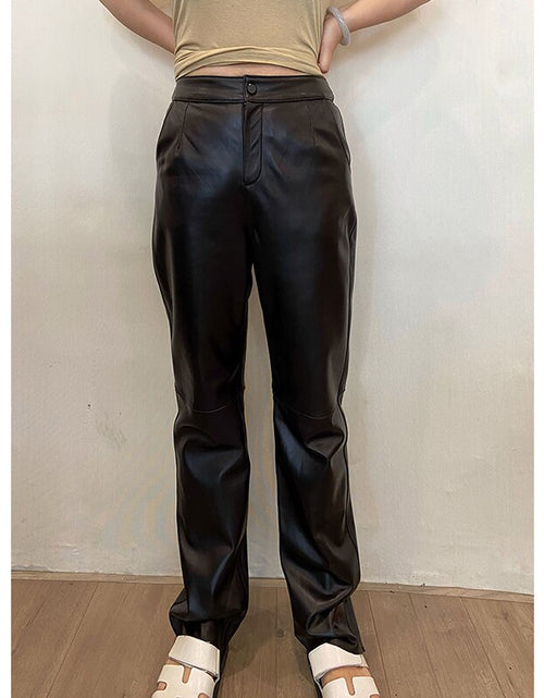 Load image into Gallery viewer, Wear Leather Pants 2021 | Women Leather Trousers Sheepskin - Pants
