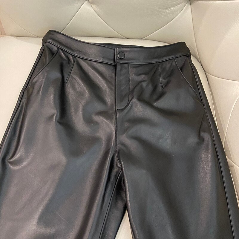 Wear Leather Pants 2021 | Women Leather Trousers Sheepskin - Pants