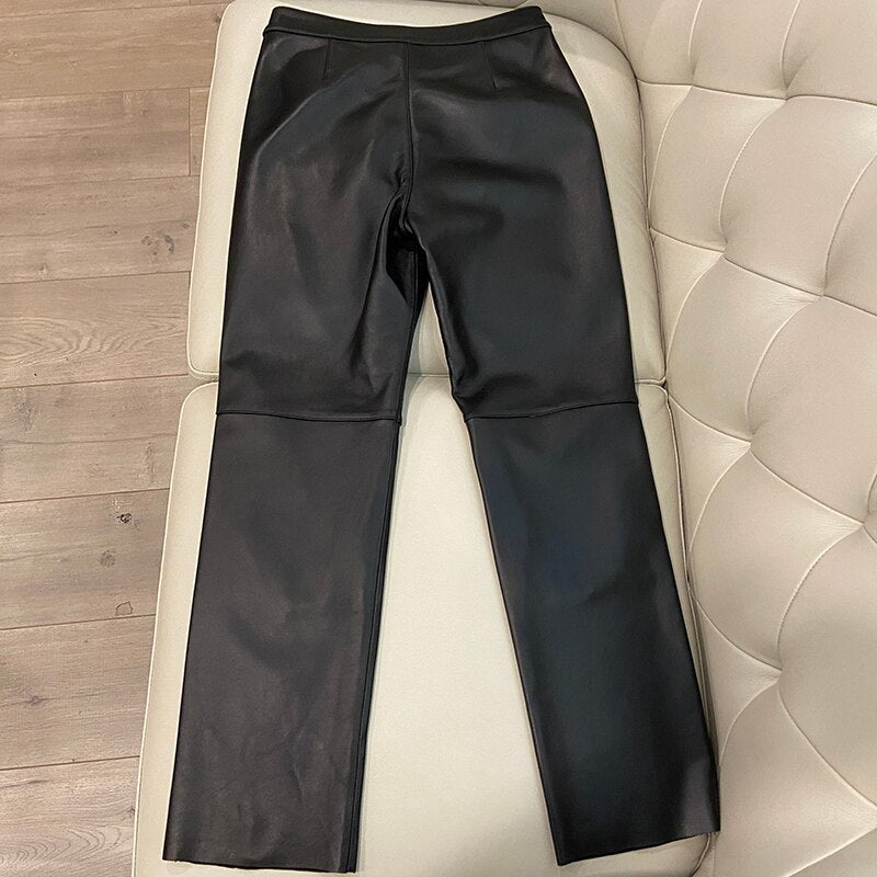 Wear Leather Pants 2021 | Women Leather Trousers Sheepskin - Pants