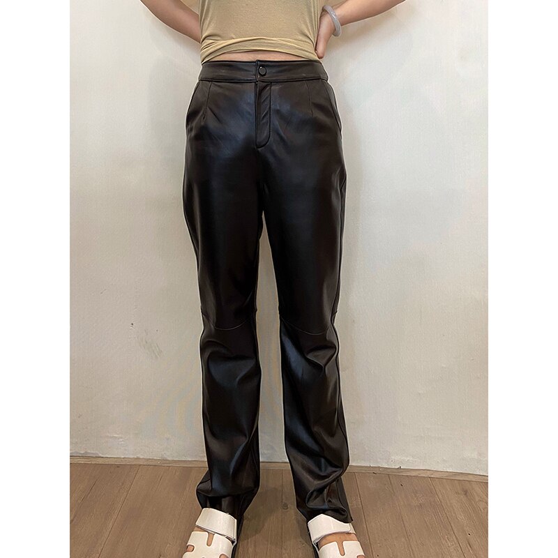 Wear Leather Pants 2021 | Women Leather Trousers Sheepskin - Pants