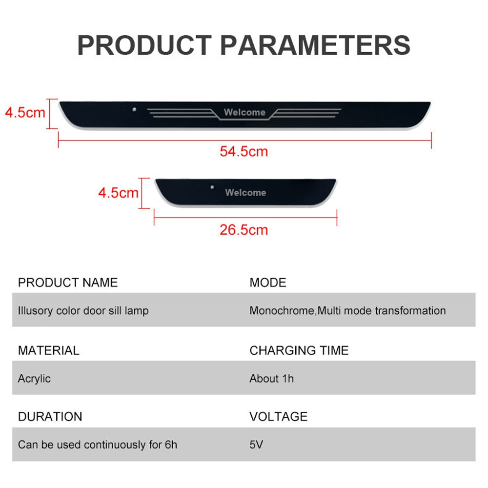 Car Door Sill Lights Welcome Pedal Illuminated Lights Infrared Sensor