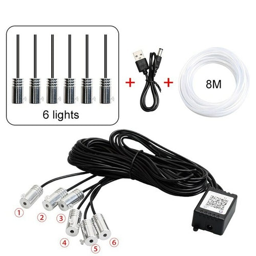 5/6 In 1 Car Led Interior Atmosphere Lights Universal Rgb Ambient