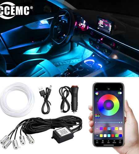 5/6 In 1 Car Led Interior Atmosphere Lights Universal Rgb Ambient