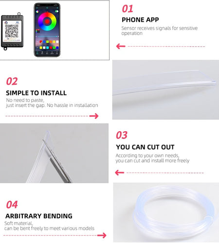 5/6 In 1 Car Led Interior Atmosphere Lights Universal Rgb Ambient