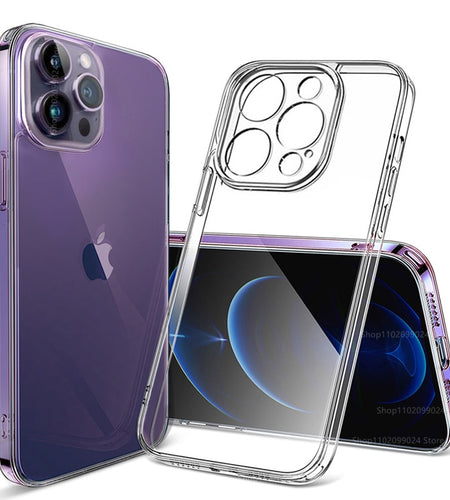 Caso claro do telefone para o iphone 14 12 11 13 pro max caso silicone
