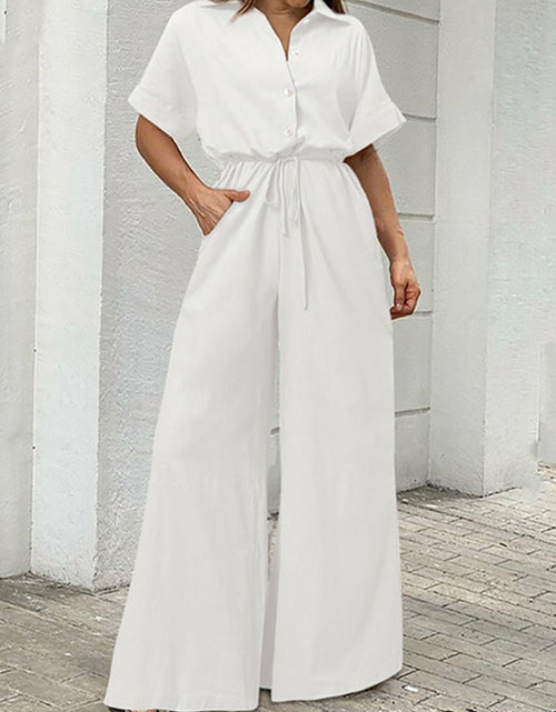 Load image into Gallery viewer, Casual Belt Wide Long Pants Romper  Overall
