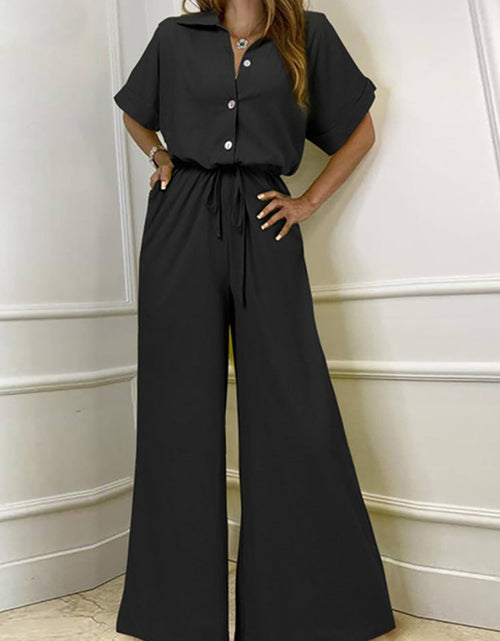 Load image into Gallery viewer, Casual Belt Wide Long Pants Romper  Overall
