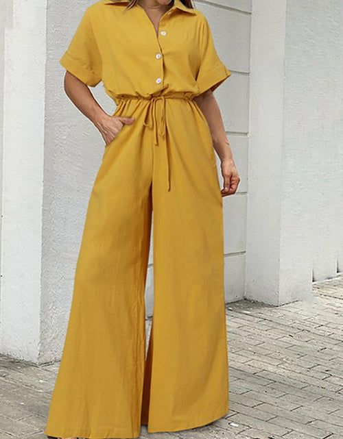 Load image into Gallery viewer, Casual Belt Wide Long Pants Romper  Overall
