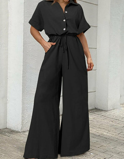 Load image into Gallery viewer, Casual Belt Wide Long Pants Romper  Overall
