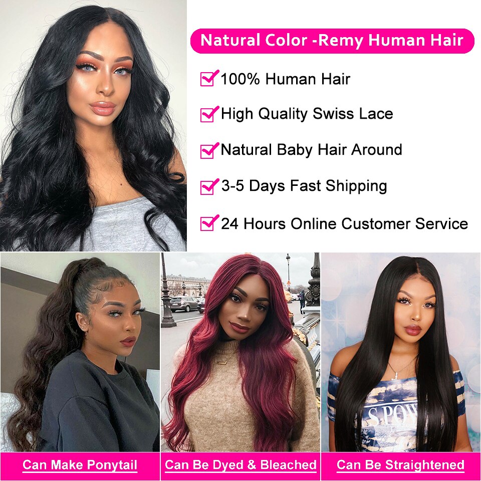 Cheap 30 Inch Wavy Body Wave Lace Front Wig 13x4 HD Transparent Lace