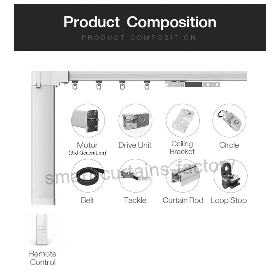 Tuya Wifi Motor Electric Curtain Guide Rail - Smart Intelligent