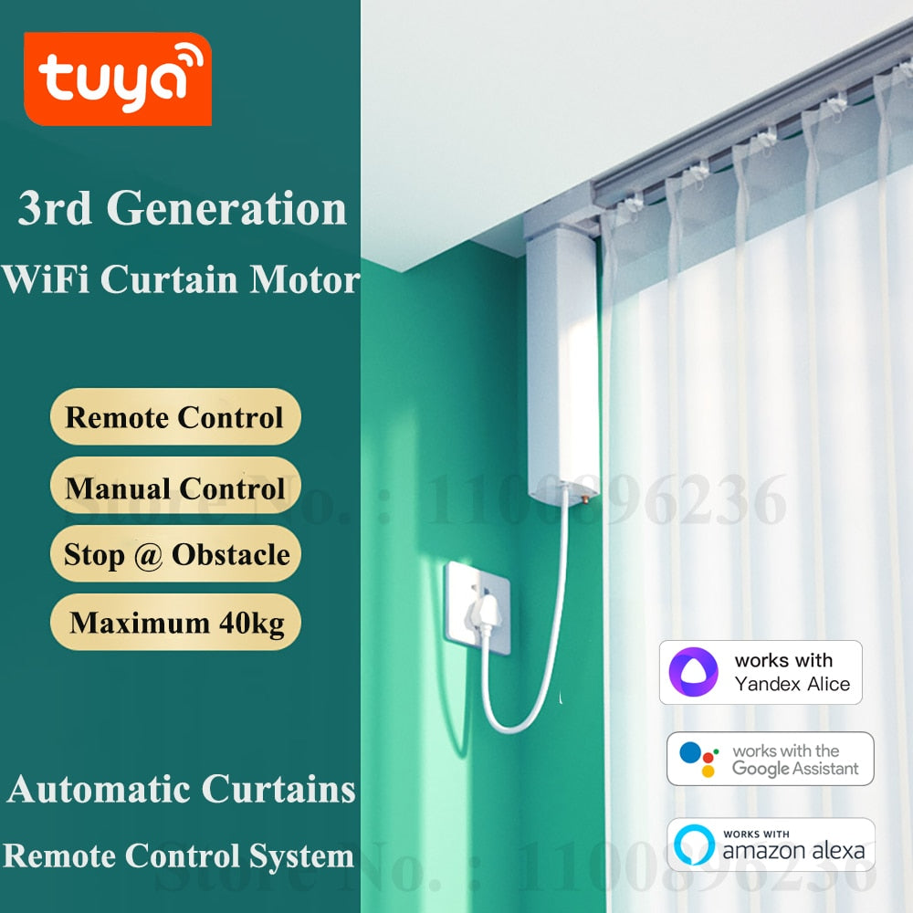 Tuya Wifi Motor Electric Curtain Guide Rail - Smart Intelligent