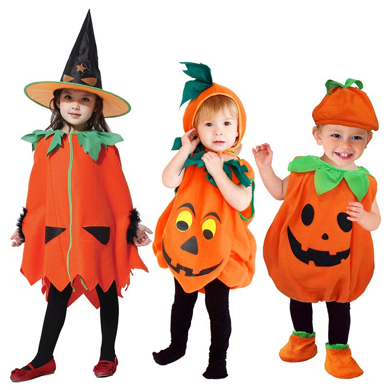 Children's Halloween Cosplay Costume Toddler Baby Kids Pumpkin Print