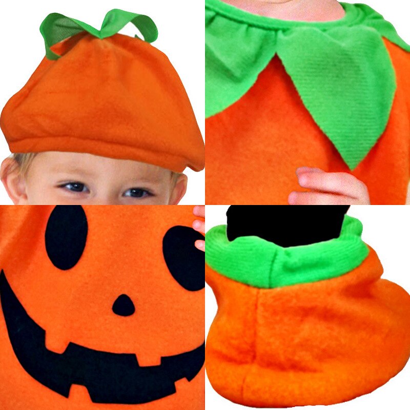 Children's Halloween Cosplay Costume Toddler Baby Kids Pumpkin Print