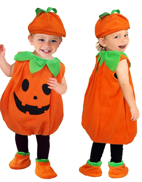 Load image into Gallery viewer, Children&#39;s Halloween Cosplay Costume Toddler Baby Kids Pumpkin Print
