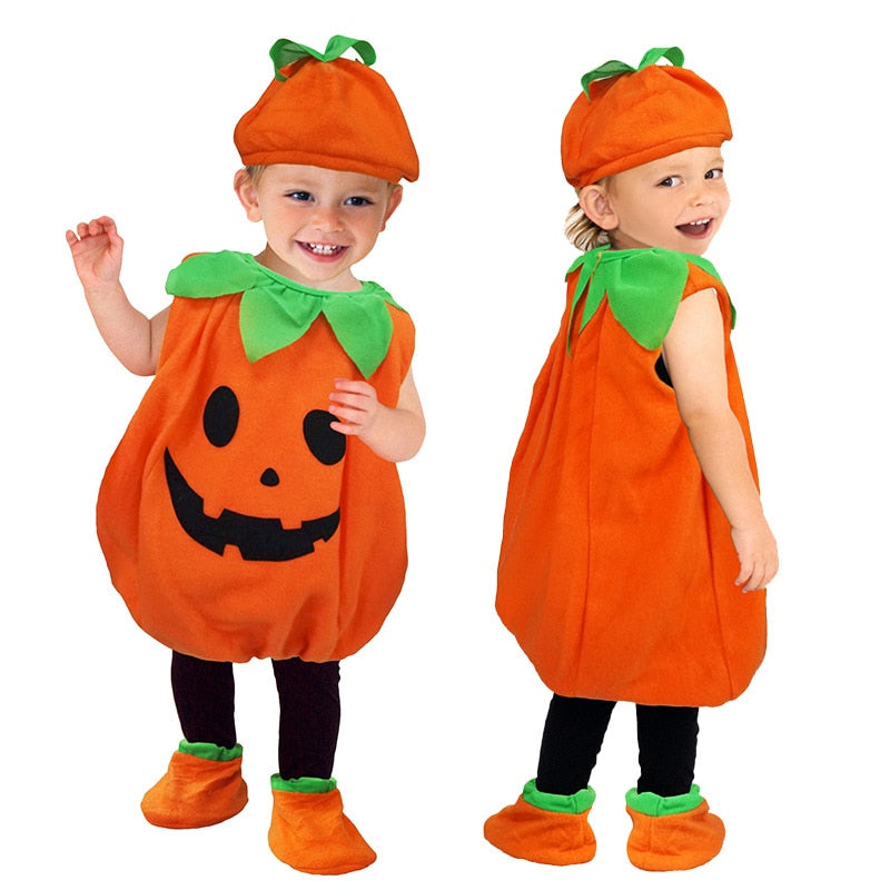 Children's Halloween Cosplay Costume Toddler Baby Kids Pumpkin Print