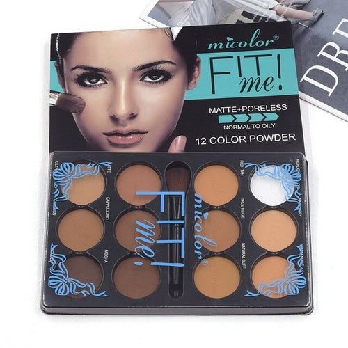 Coffee Color Contour Palette Makeup 12 Colors Long-lasting Matte