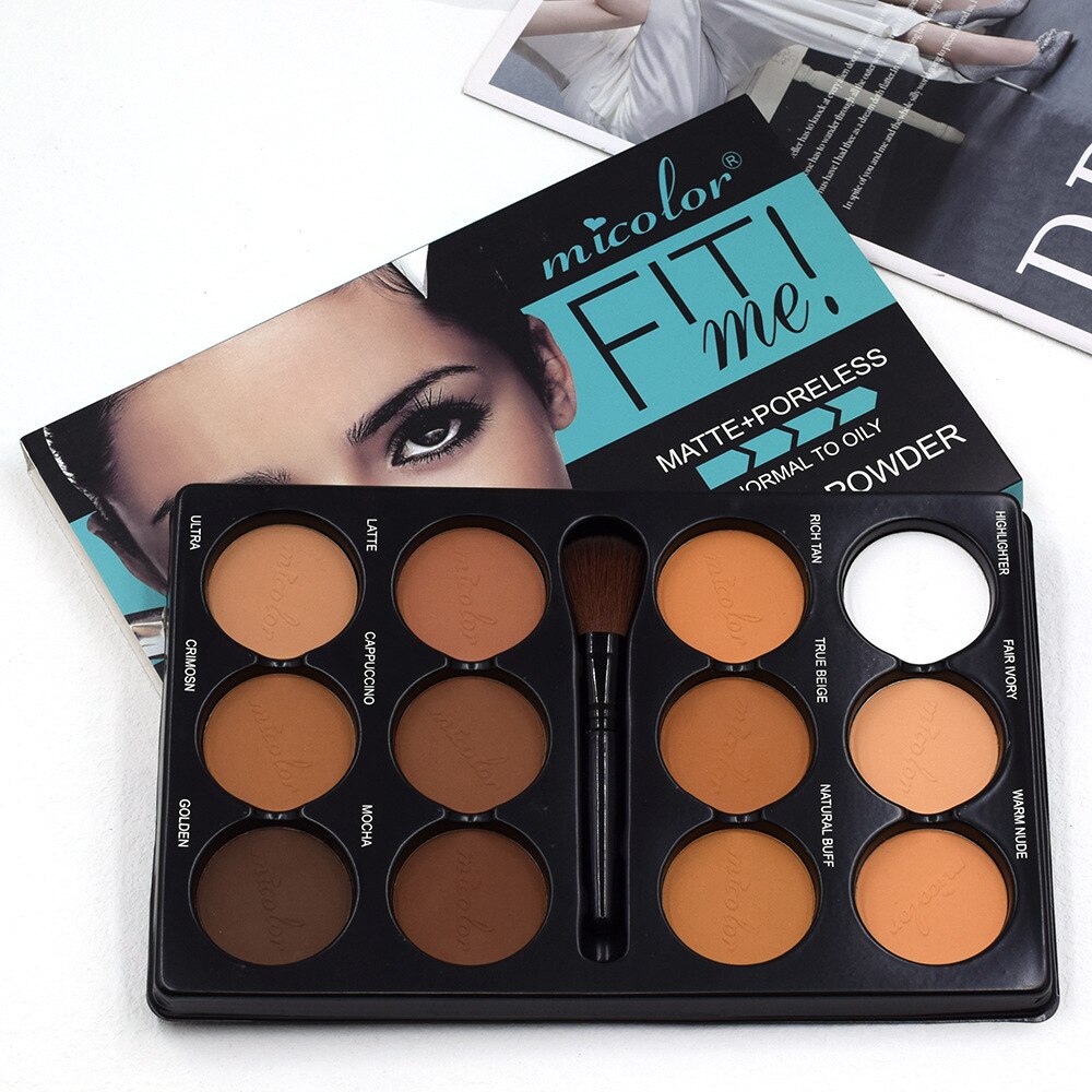 Coffee Color Contour Palette Makeup 12 Colors Long-lasting Matte