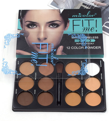 Coffee Color Contour Palette Makeup 12 Colors Long-lasting Matte