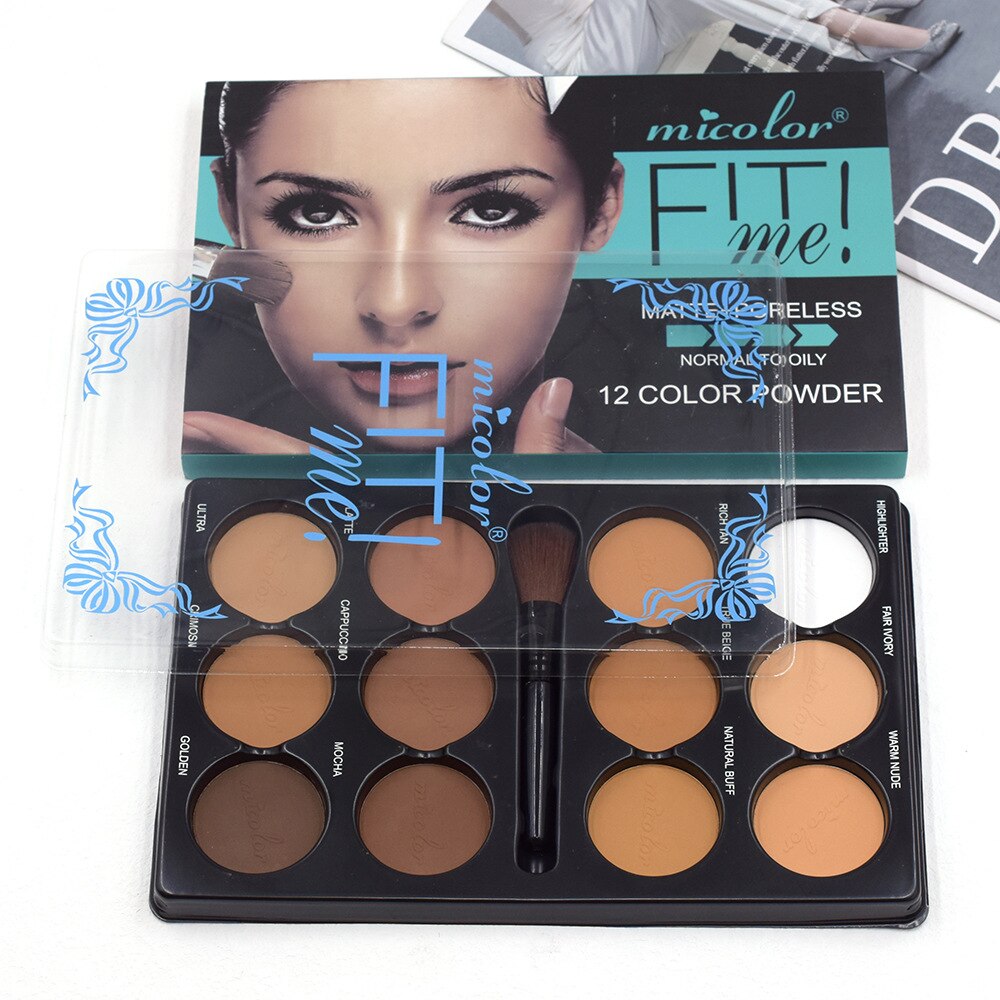 Coffee Color Contour Palette Makeup 12 Colors Long-lasting Matte