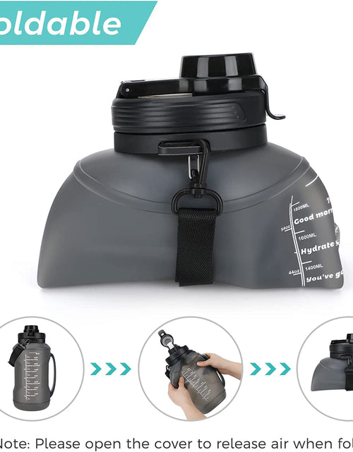 Load image into Gallery viewer, Collapsible Water Bottle, 2l/64oz Large Capacity With Straw Half
