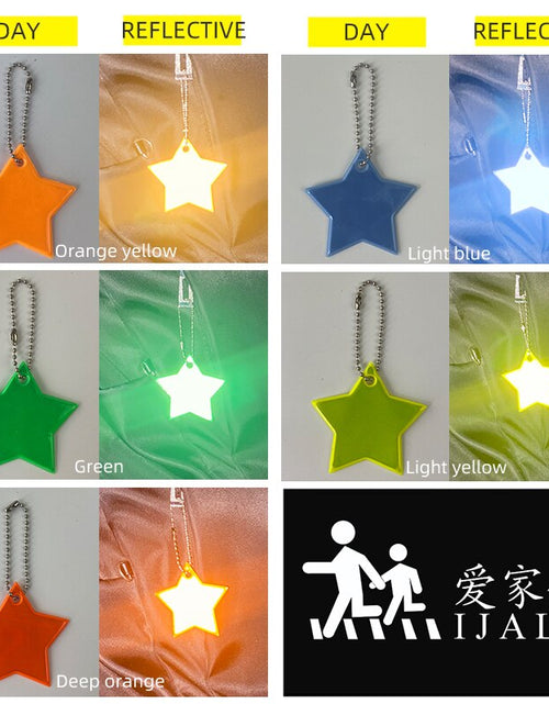 Load image into Gallery viewer, Colorful Star Reflective | Star Reflector Keychain | Night Reflector
