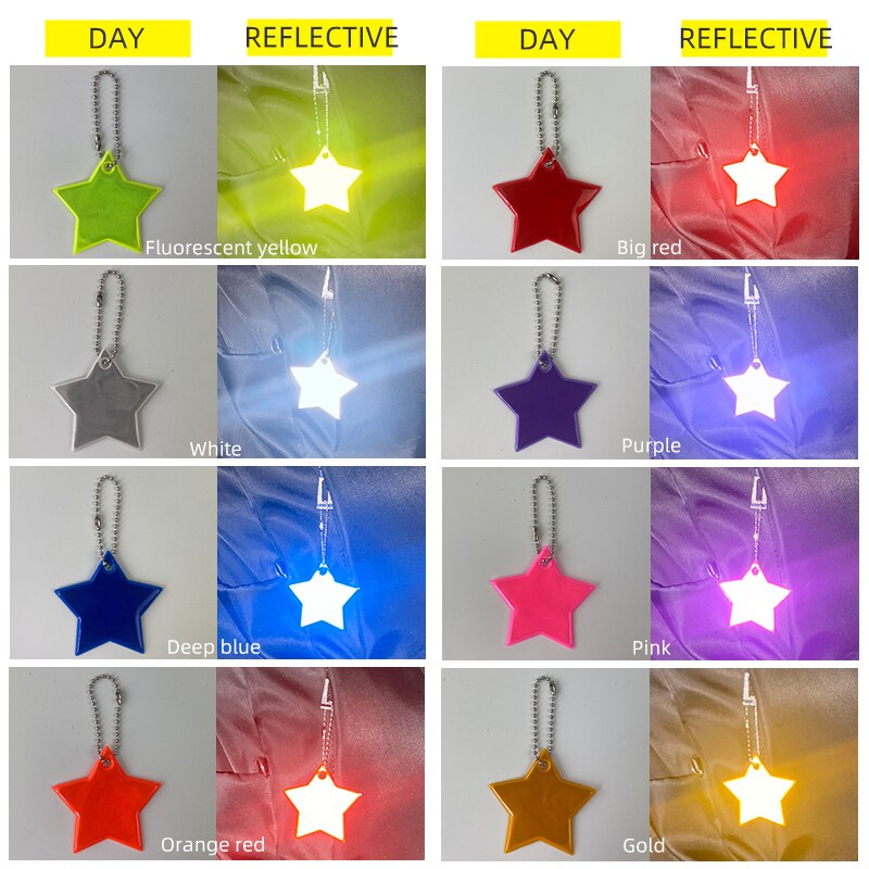 Colorful Star Reflective | Star Reflector Keychain | Night Reflector